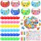 36 Sets Summer Foam Visor Sun Hats Crafts Kits for Kids Include Assorted Color Foam Hats Rhinestone Felt Stickers and Markers for Boys Girls Crafts Outdoor Sea Party Activities Supplies